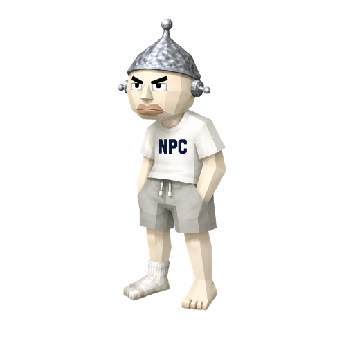 NPC character standing with a blank expression